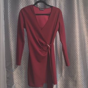 Maroon form fitting dress